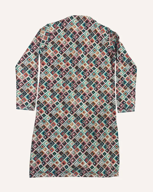 Multicolour_Cotton_Intricate_Ikat_Diamond_Pattern_Kurta_For_Men