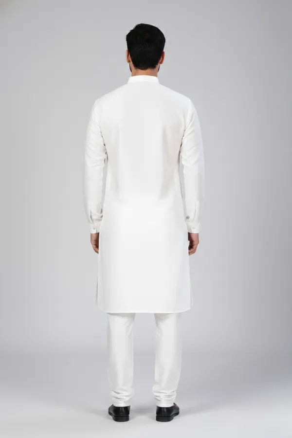 Men_White_Solid_Dupion_Silk_Straight_Kurta_With_Pajamas