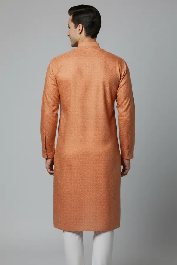 Men's_Copper_Brown_Geometric_Printed_Straight_Kurta
