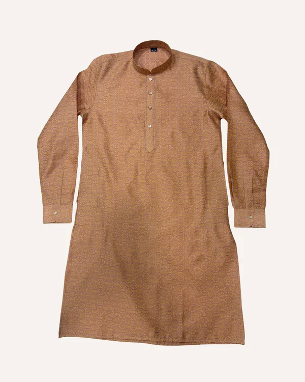 Men's_Copper_Brown_Geometric_Printed_Straight_Kurta