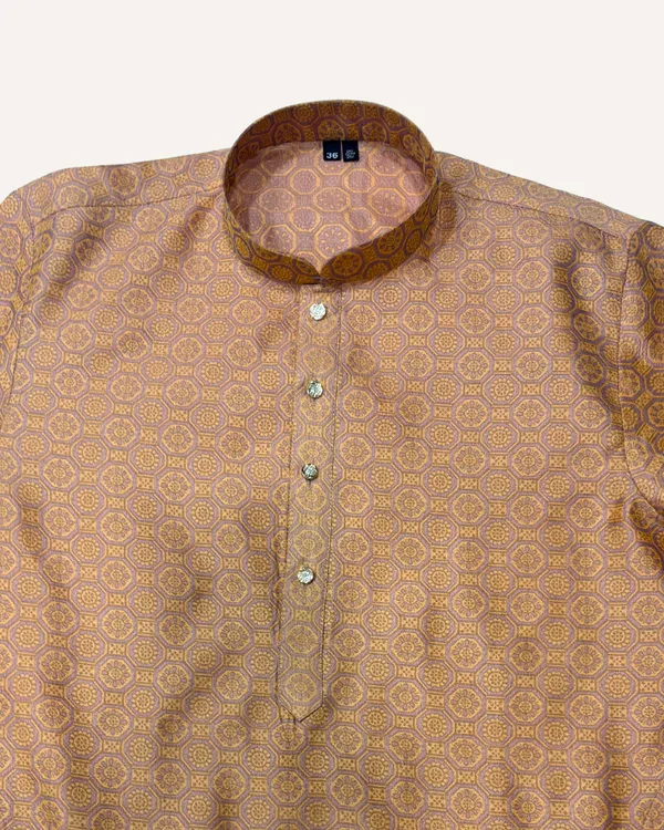 Men's_Copper_Brown_Geometric_Printed_Straight_Kurta