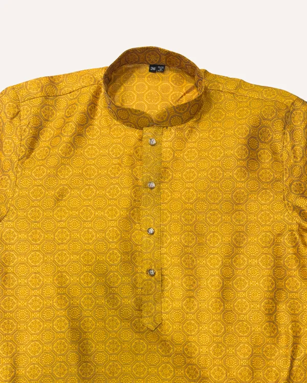 Men's_Mustard_Yellow_Geometric_Printed_Cotton_Kurta
