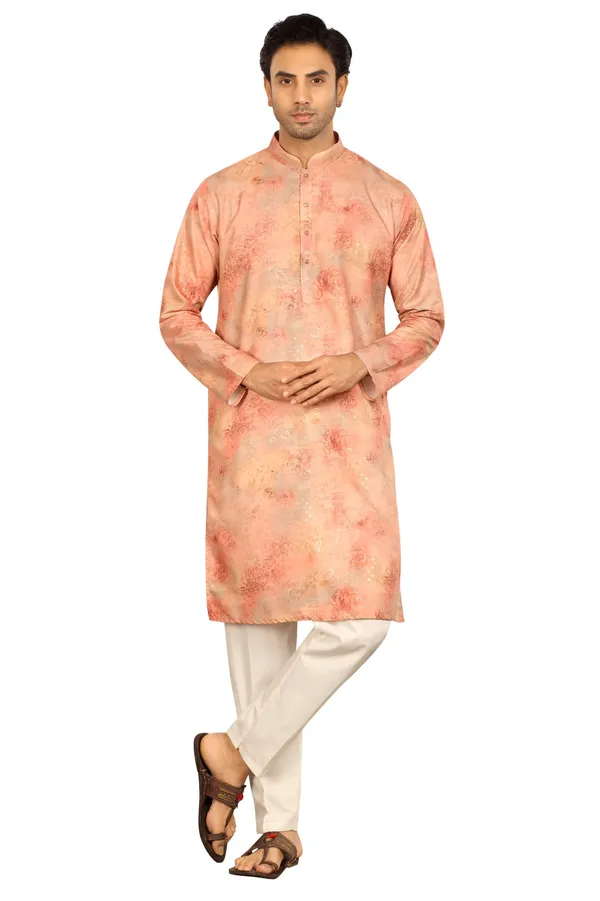 Apricot_Peach_Designer_Kurta