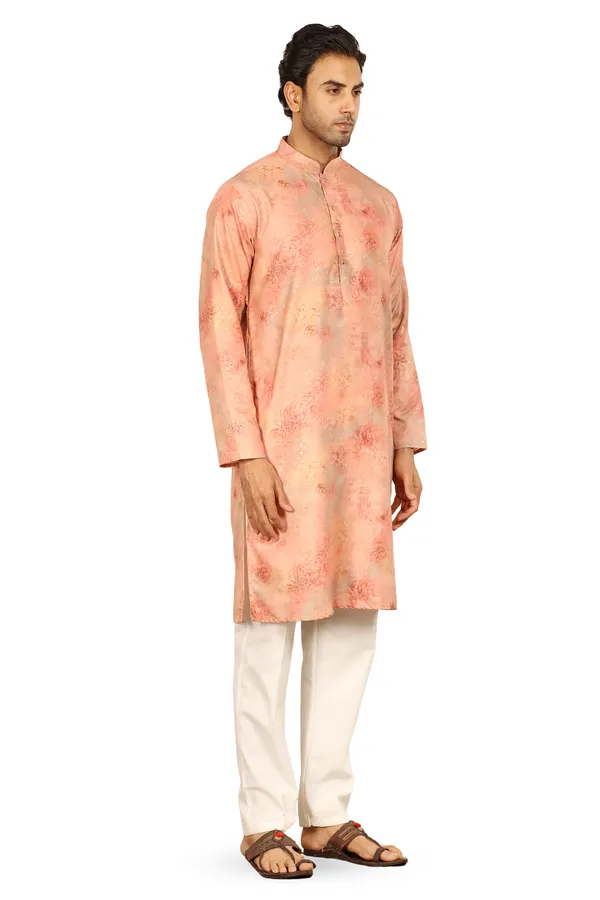 Apricot_Peach_Designer_Kurta
