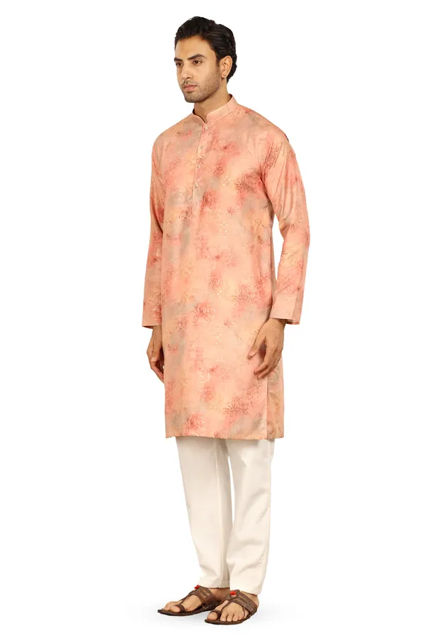 Apricot_Peach_Designer_Kurta