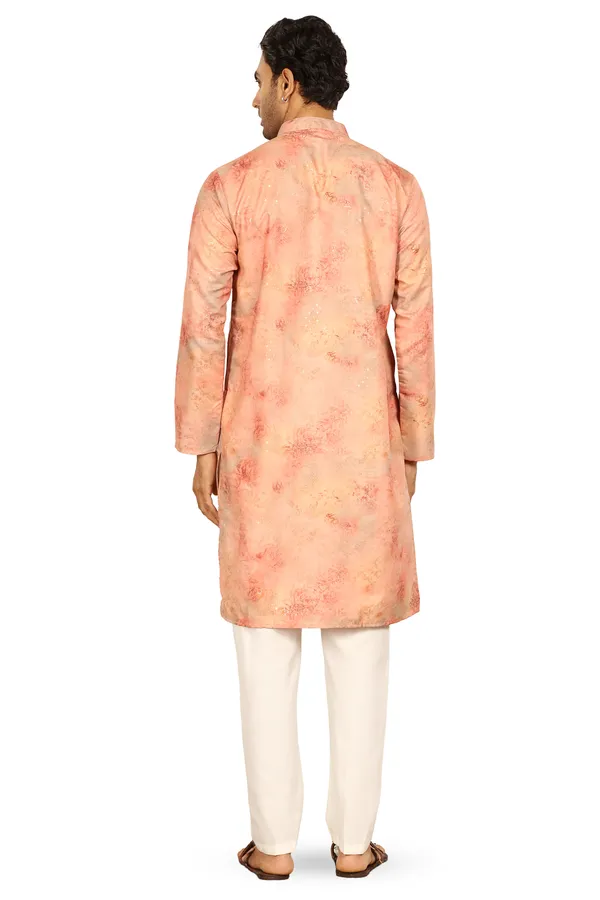 Apricot_Peach_Designer_Kurta