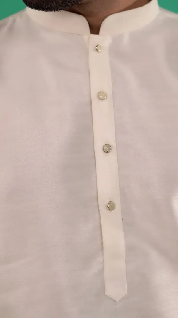 Men_Cream_Solid_Dupion_Silk_Straight_Kurta_with_Pajamas