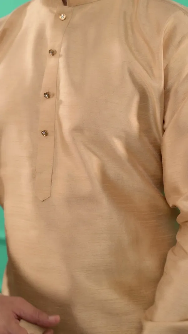 Men_Solid_Gold_Dupion_Silk_Kurta_with_Churidar_Pants