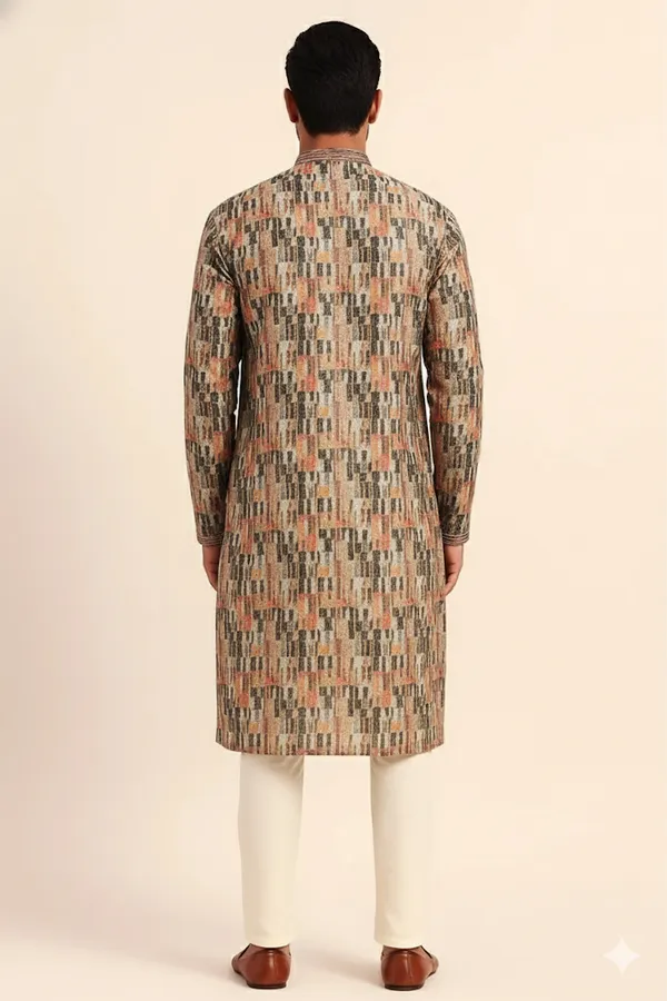 Multicolour_Cotton_Woven_Abstract_Block_Print_Kurta_For_Men