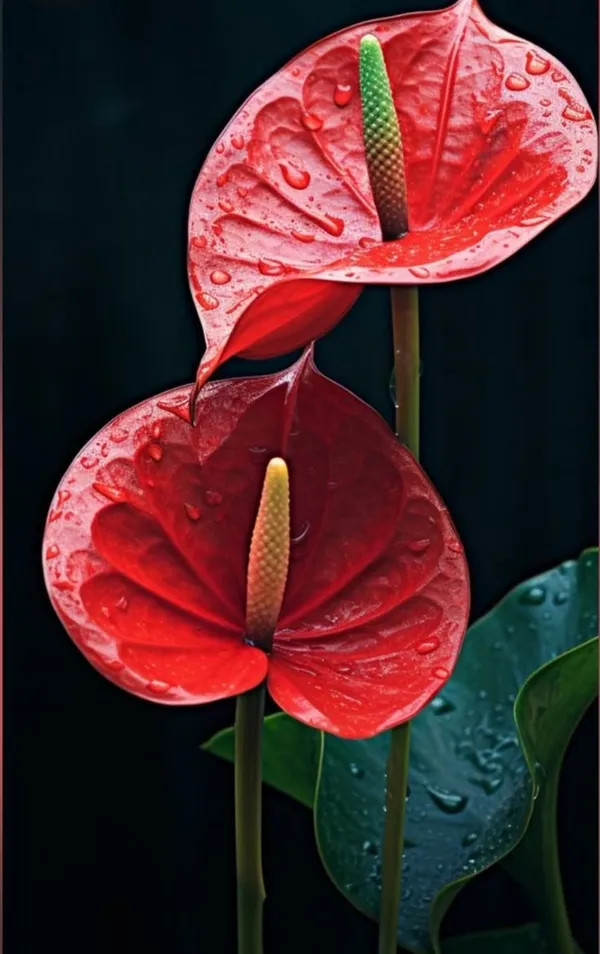 Anthurium_Red,_With_White_Decor_Plant
