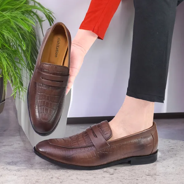 AX2_Brown_Men's_Premium_Leather_Semi-Formal_Shoes