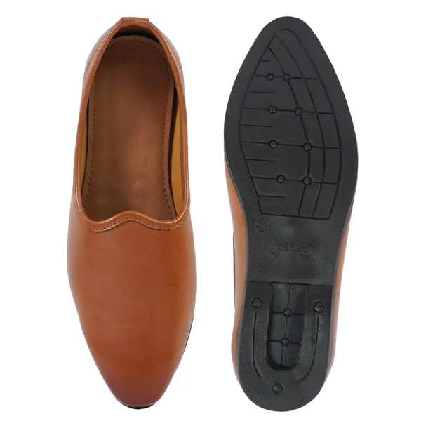 AX14_Tan_Men's_Premium_Leather_Ethnic_Juttis