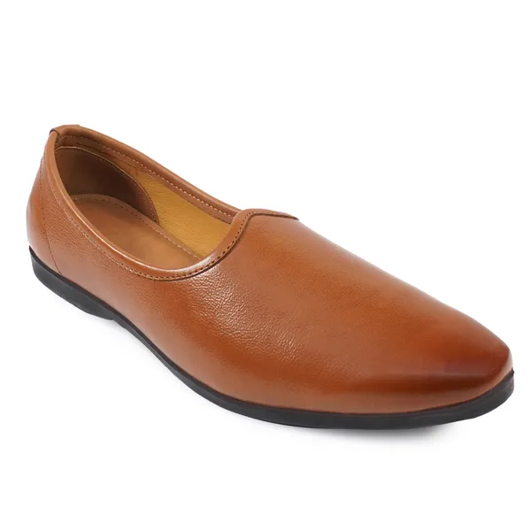 AX14_Tan_Men's_Premium_Leather_Ethnic_Juttis