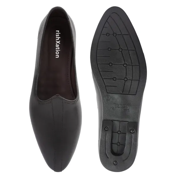 AX16_Black_Men's_Premium_Leather_Ethnic_Juttis