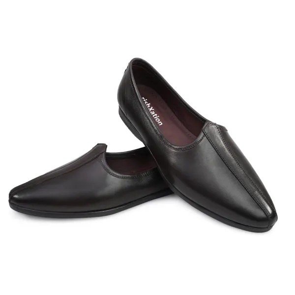 AX16_Black_Men's_Premium_Leather_Ethnic_Juttis