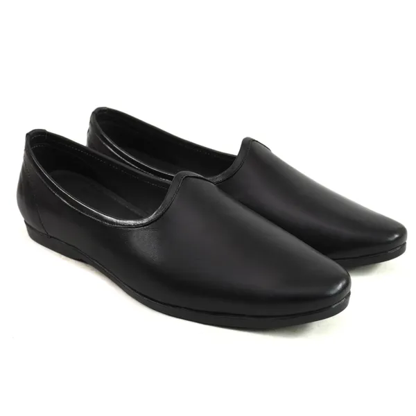 AX14_Black_Men's_Premium_Leather_Ethnic_Juttis