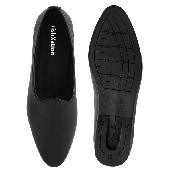 AX14_Black_Men's_Premium_Leather_Ethnic_Juttis