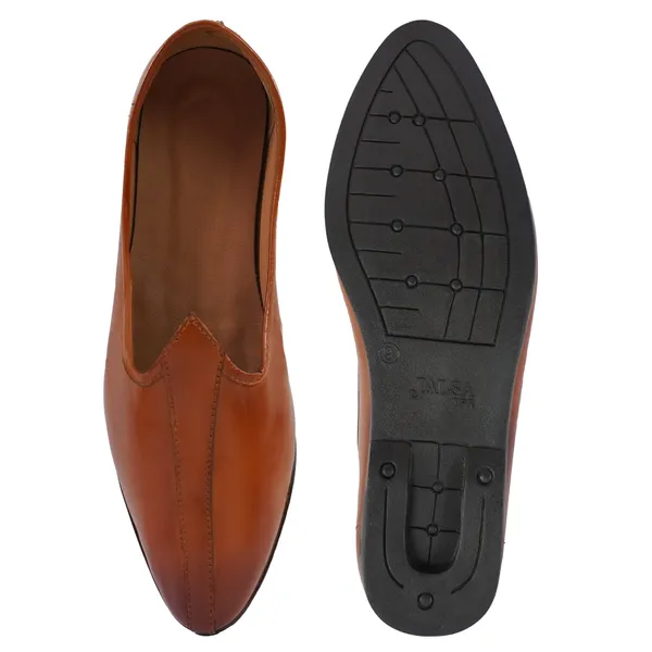 AX16_Tan_Men's_Premium_Leather_Ethnic_Juttis