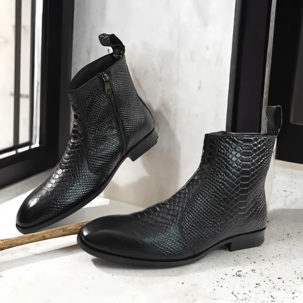 AX11_Black_Men's_Premium_Leather_Chelsea_Boots