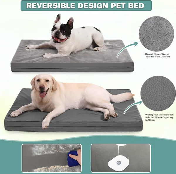 Royals_Rore_Dog_Bed_Orthopedic_XXL_Bed_Waterproof_Layer_for_Large_Breed_Dogs_47X29X4_cm_(Grey)