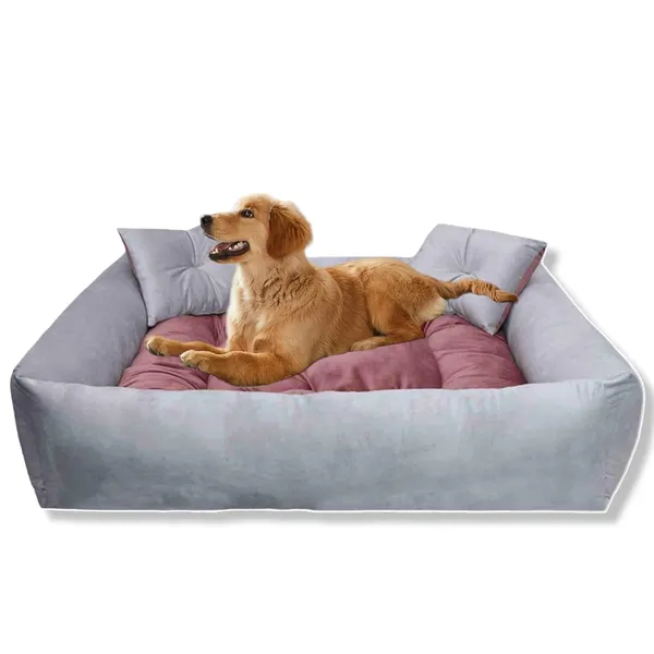 Royals_Rore_Washable_Dog/cat_Bed_with_Pillow_for_Small_|_Medium_|_Large_|Extra_Large_|_XXL_|_XXXL_|_4XL_Size_Dogs_|_Cats_|_Puppy_|_pet_|_Rabbit_|_Persian_cat_|_(Silver)_(XXL)
