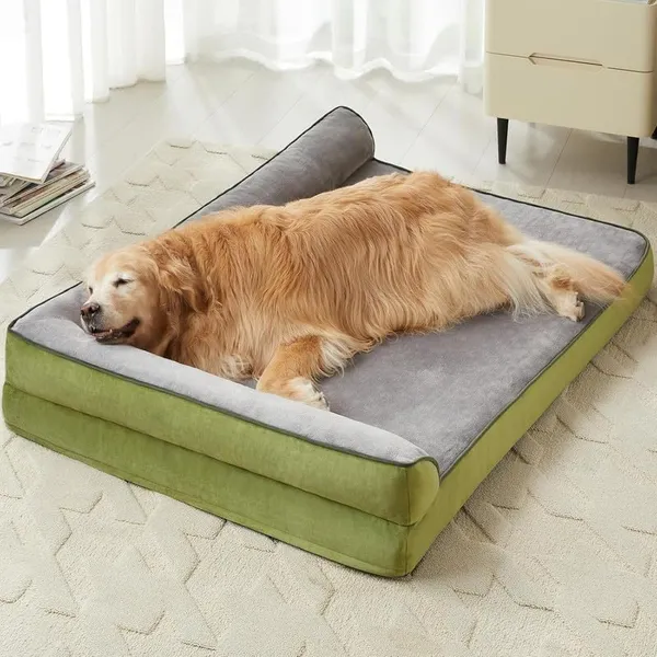 Royals_Rore_Dog_Beds_Memory_Foam_Orthopadic_XXL_Bed_Waterproof_Layer_for_Labrador,_Bulldog,_Retriever,_Poodle,_Large_Breed_Dogbed_47x29x4_(Green,_47x29x4)