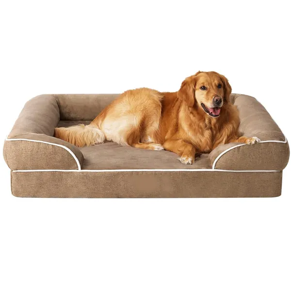 Royals_Rore_Dog_Beds_Memory_Foam_Orthopadic_XXL_Bed_Waterproof_Layer_for_Labrador,_Bulldog,_Retriever,_Poodle,_Large_Breed_Dogbed_47x29x4_(Golden,_47x29x4)