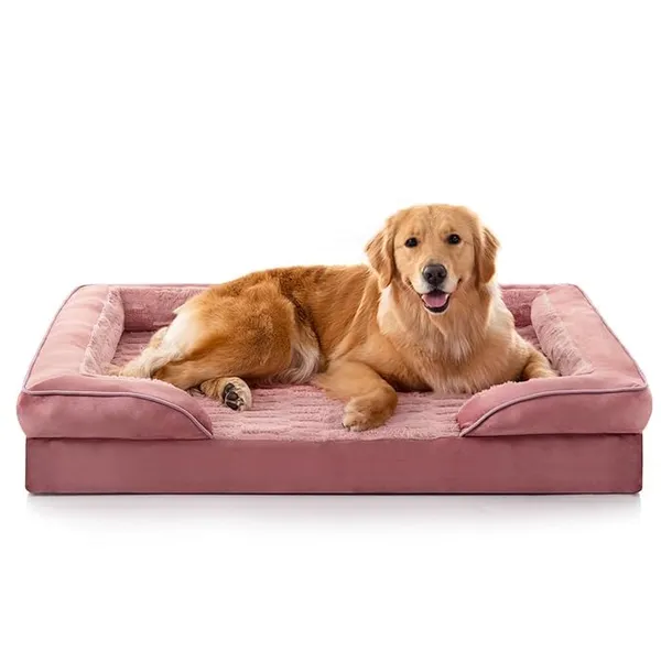 Royals_Rore_Dog_Beds_Memory_Foam_Orthopadic_XXL_Bed_Waterproof_Layer_for_Labrador,_Bulldog,_Retriever,_Poodle,_Large_Breed_Dogbed_47x29x4_(Rose_Gold,_47x29x4)