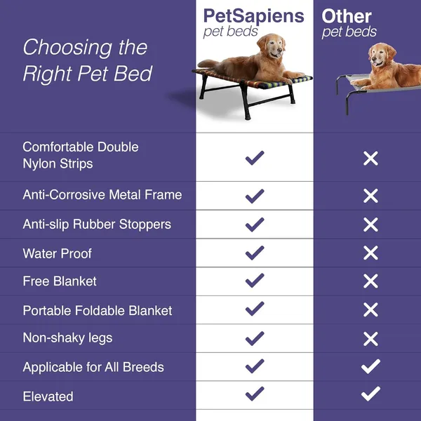 PETSAPIENS_Folding_Elevated_Extra_Large_Size_with_Towel_(42x30x8_Inches)_I_Nylon_Cooling_Summer_Bed_I_Elevated_Dog_Bed_I_Dog_mat_for_Sleeping_I_Antislip_and_Waterproof