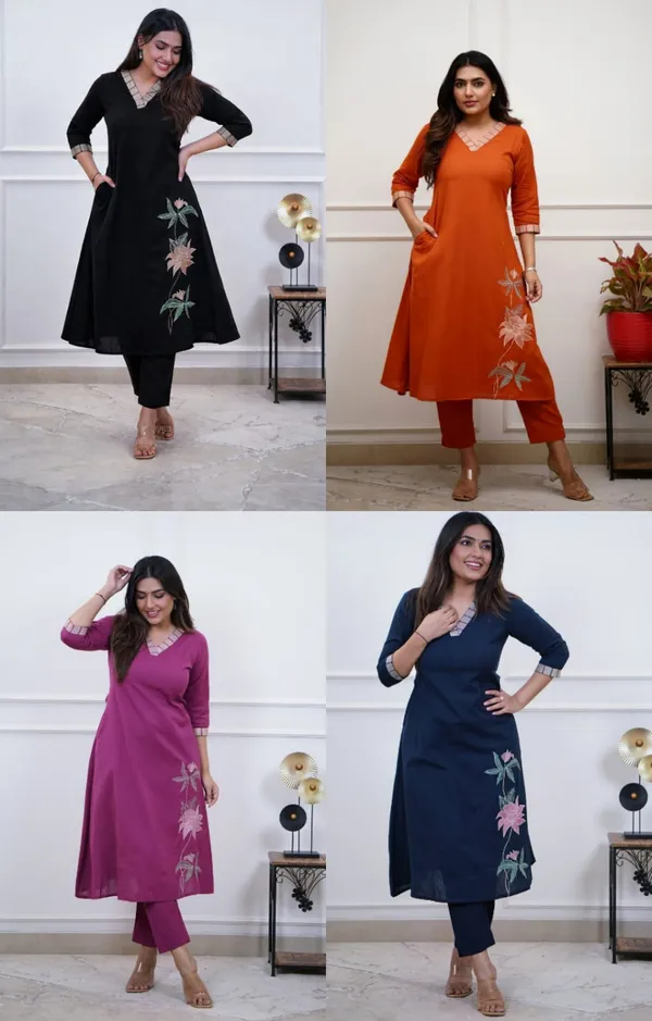 Bloomline_Kurta_Set_–_Burnt_Orange