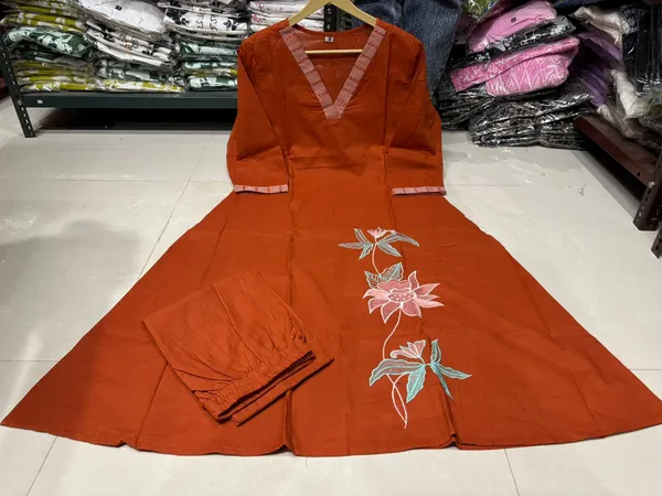 Bloomline_Kurta_Set_–_Burnt_Orange