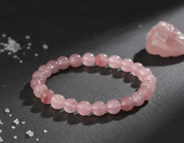 Unisex_Light_Pink_Rose_Quartz_Bracelet_10MM_Natural_Stone_Beads