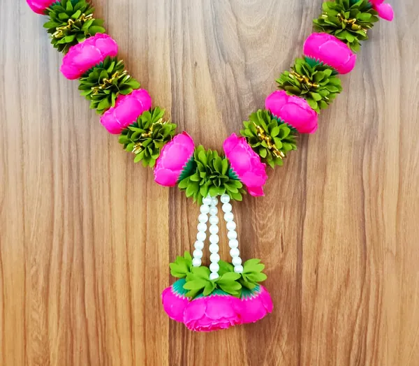 Dark_Pink_Peony_Fabric_Washable_Handmade_Artificial_Garland_Flower_Mala_for_Photo_Frame_&_God_Idols