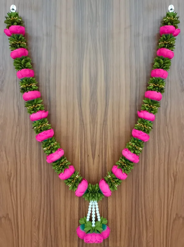 Dark_Pink_Peony_Fabric_Washable_Handmade_Artificial_Garland_Flower_Mala_for_Photo_Frame_&_God_Idols