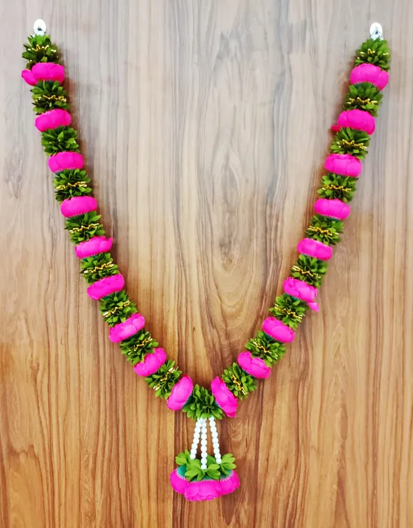 Dark_Pink_Peony_Fabric_Washable_Handmade_Artificial_Garland_Flower_Mala_for_Photo_Frame_&_God_Idols