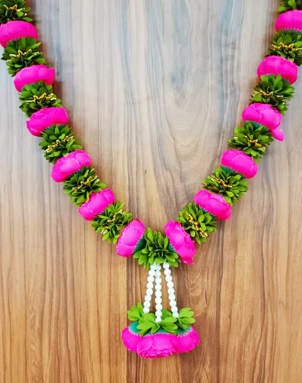 Dark_Pink_Peony_Fabric_Washable_Handmade_Artificial_Garland_Flower_Mala_for_Photo_Frame_&_God_Idols