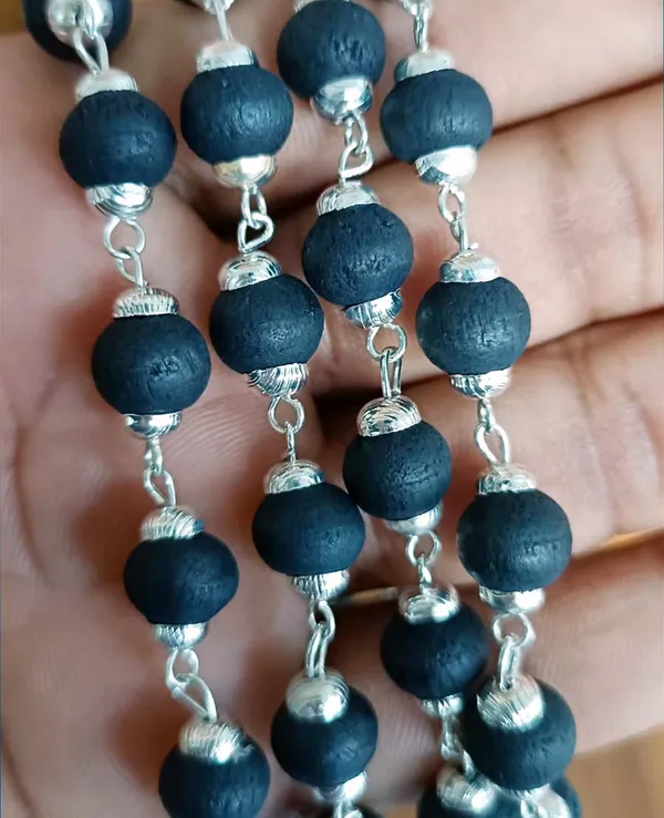 Unisex_Ebony_Black_Original_Silver_Plated_Karungali_Mala