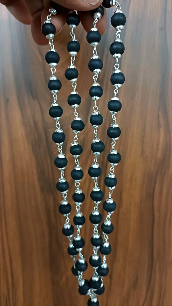 Unisex_Ebony_Black_Original_Silver_Plated_Karungali_Mala