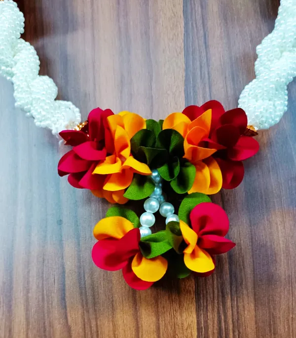 White_Pearls_Beads__Multicolor_Fabric_Handmade_Washable_Artificial_Garland_Flower_Mala_for_Photo_Frame_God_Idols