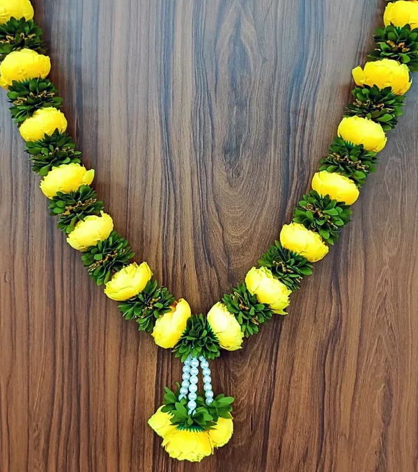Yellow_Peony_Washable_Garland_For_Auspicious_Beginnings_&_Blessings