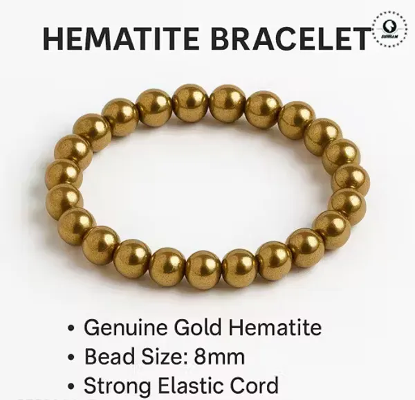 Unisex_Golden_Hematite_Healing_Energy_Bracelet_Polished_Beads