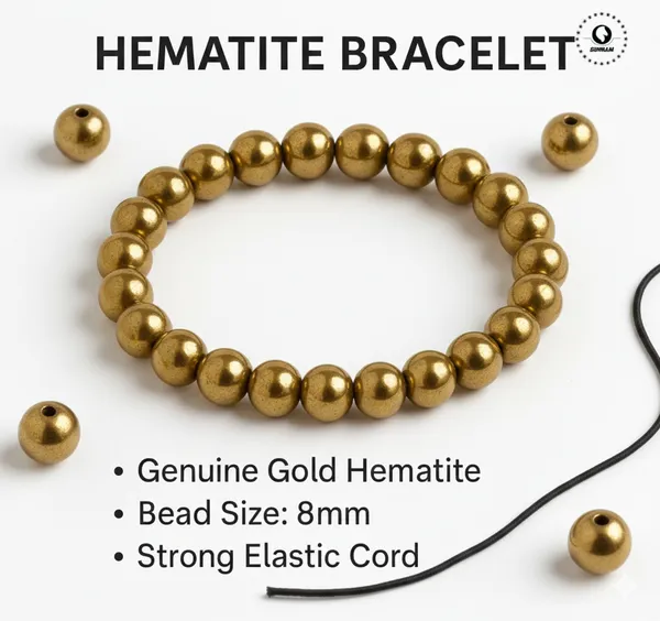 Unisex_Golden_Hematite_Healing_Energy_Bracelet_Polished_Beads