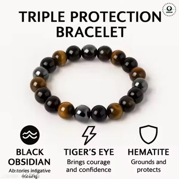 Unisex_Black_Triple_Protection_Bracelet_Tiger’S_Eye,_Obsidian_&_Hematite_(10_MM_Beads)