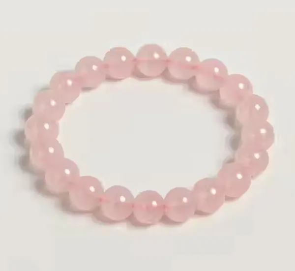 Unisex_Light_Pink_Rose_Quartz_Bracelet_10MM_Natural_Stone_Beads