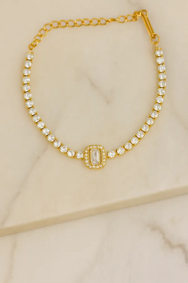 18K_Gold_Plated_Stainless_Steel_Diamond_Tennis_Bracelet_With_Solitaire_Centerpiece_|_Anti-Tarnish,_Waterproof