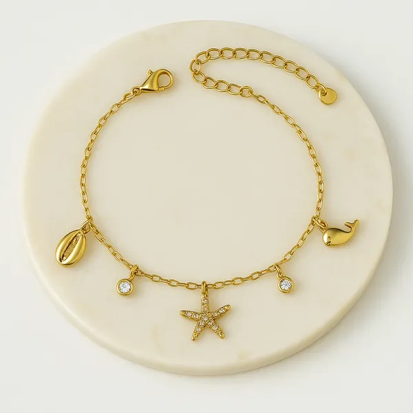 18K_Gold_Plated_Stainless_Steel_Ocean_Charm_Bracelet_With_Whale,_Starfish,_Seashell_&_Crystal_Accents_|_Anti-Tarnish,_Waterproof