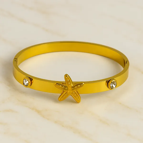 18K_Gold_Plated_Stainless_Steel_Starfish_Bracelet_With_Crystal_Accents_|_Anti-Tarnish,_Waterproof