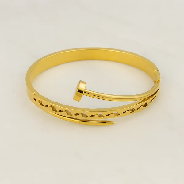 18K_Gold_Plated_Stainless_Steel_Nail_Design_Cuff_Bracelet_|_Anti-Tarnish,_Waterproof,_Modern_Statement_Jewellery
