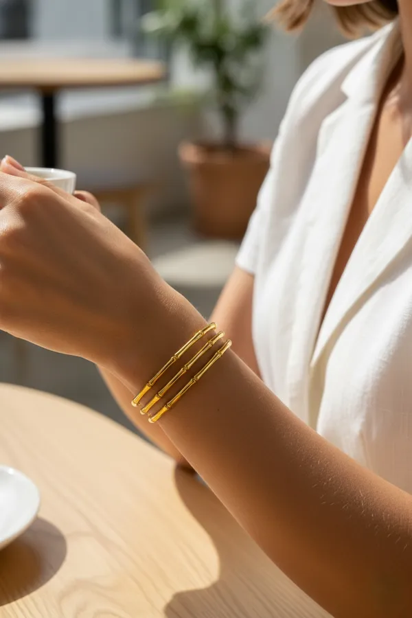 Ziwels_Women’s_18K_Gold-Plated_Triple_Bar_Cuff_Bracelet_–_Anti-Tarnish,_Waterproof,_Minimal_Luxury_Jewellery