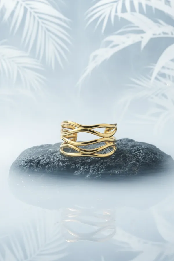 Ziwels_Women’s_18K_Gold-Plated_Wavy_Cuff_Bracelet_–_Lightweight,_Anti-Tarnish,_Waterproof_Statement_Jewellery